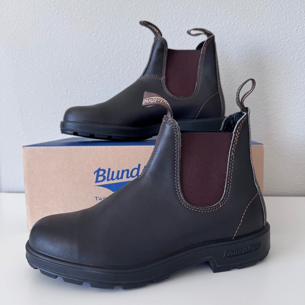 Blundstone Original 500 Chelsea Boots Stout Brown Leather M8 W10 AUS 7 NEW
